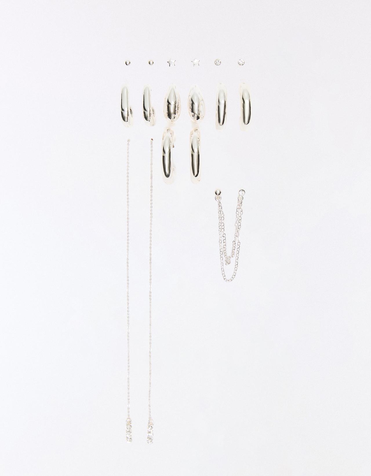 Pack of mismatched earrings — Silver