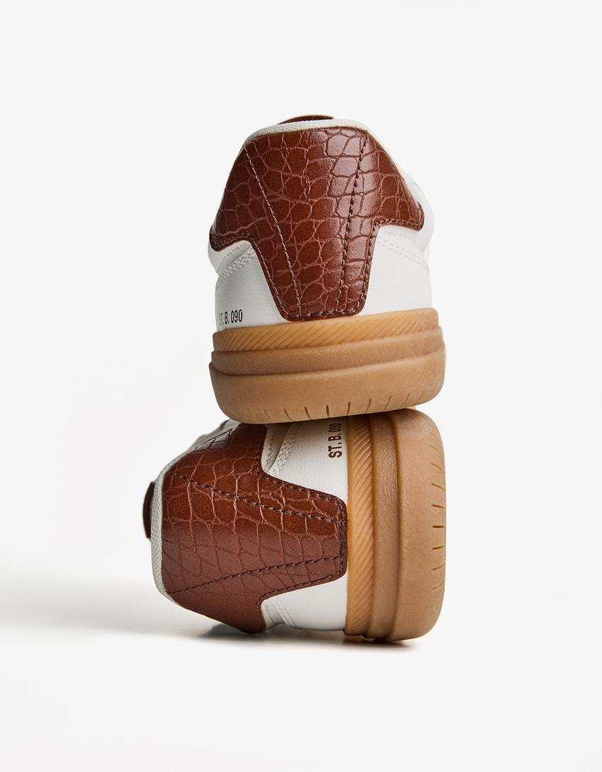 Retro sneakers with animal print details-WHITE-3