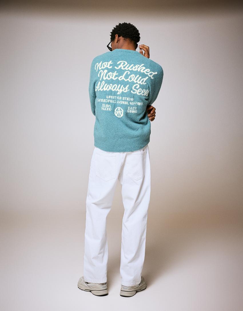 Jersey cuello redondo print-Verde