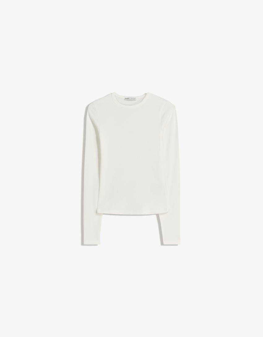 Camiseta manga larga-Blanco roto