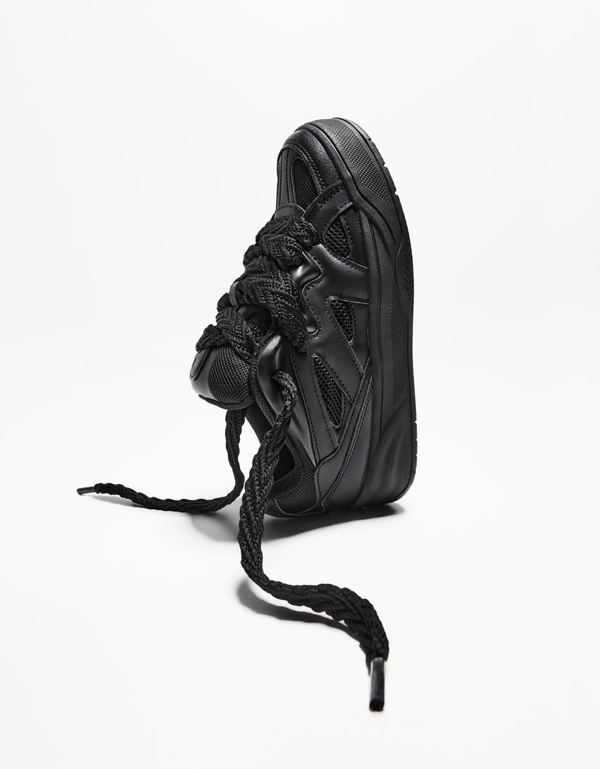 Pantofi sport skate elemente multiple-Negru