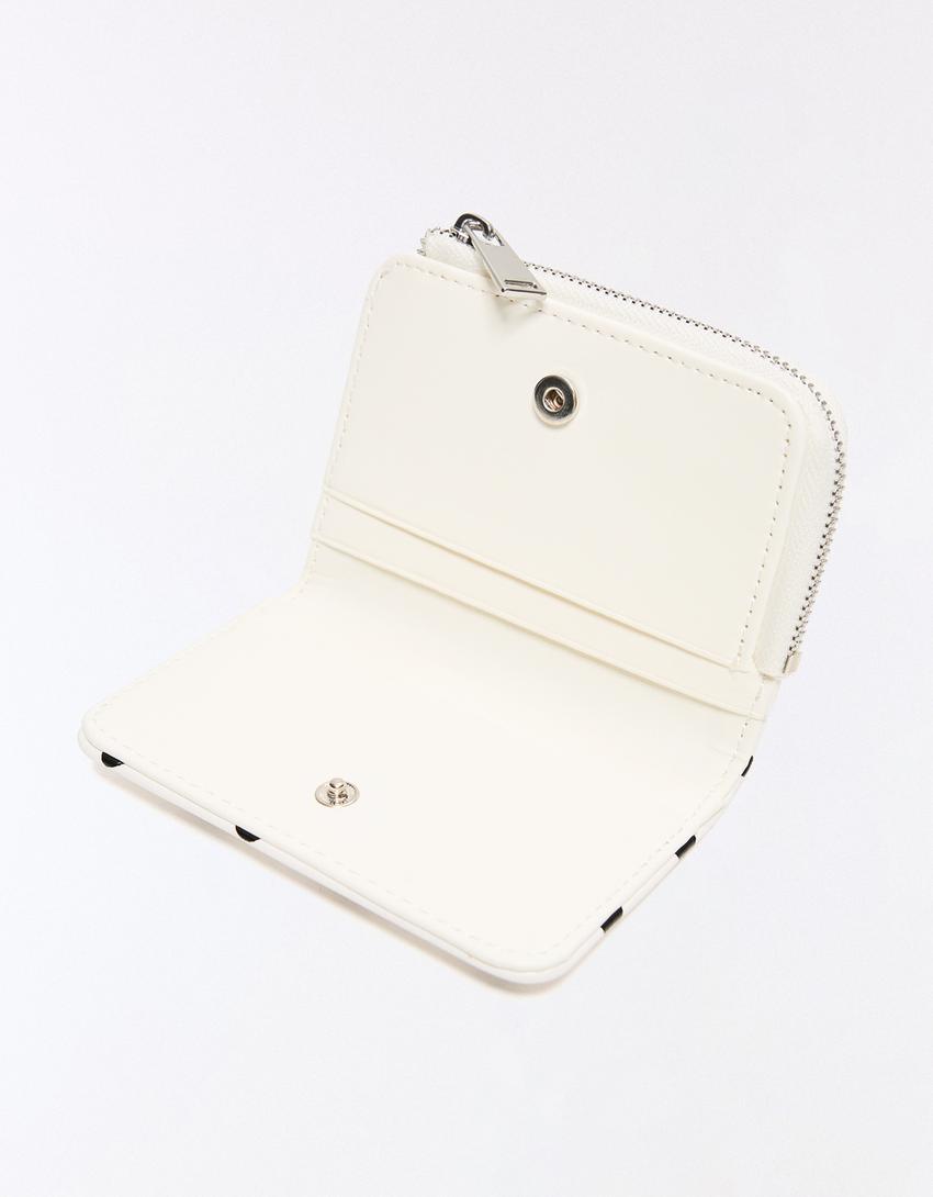 Polka dot purse-White