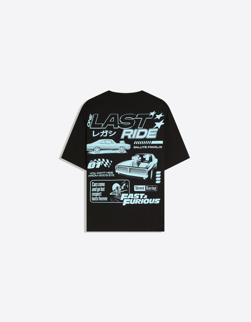 Maglietta relax fit Fast & Furious-Nero