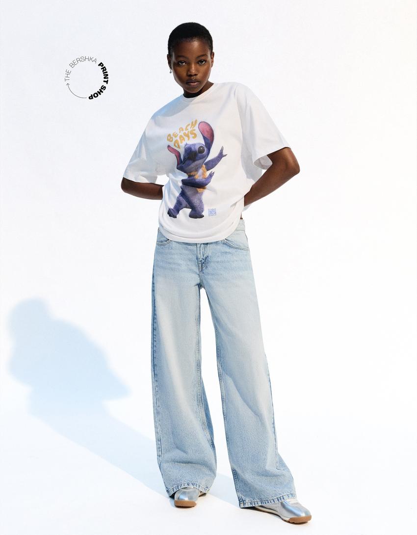 Koszulka Lilo & Stitch z krótkim rękawem Wearable Art-Biały-0