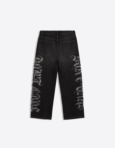 Baggy jeans with star patches — Black 6