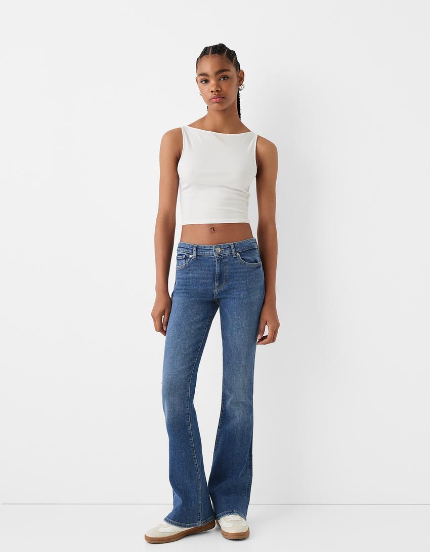 Flared Trousers Pantalon Flare Bershka Noir Bershka 90s Super Wide