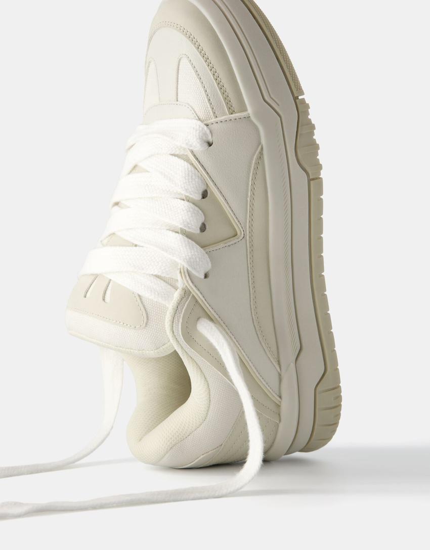 Tenisice skejterskog stila s debelim potplatom-Bijela