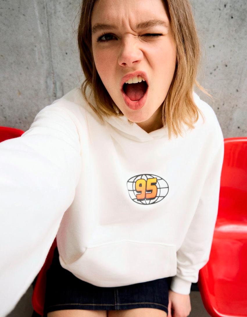 Sudadera Cars capucha print-Blanco roto