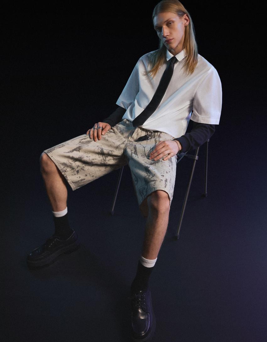 Bermuda baggy print-Verde-3
