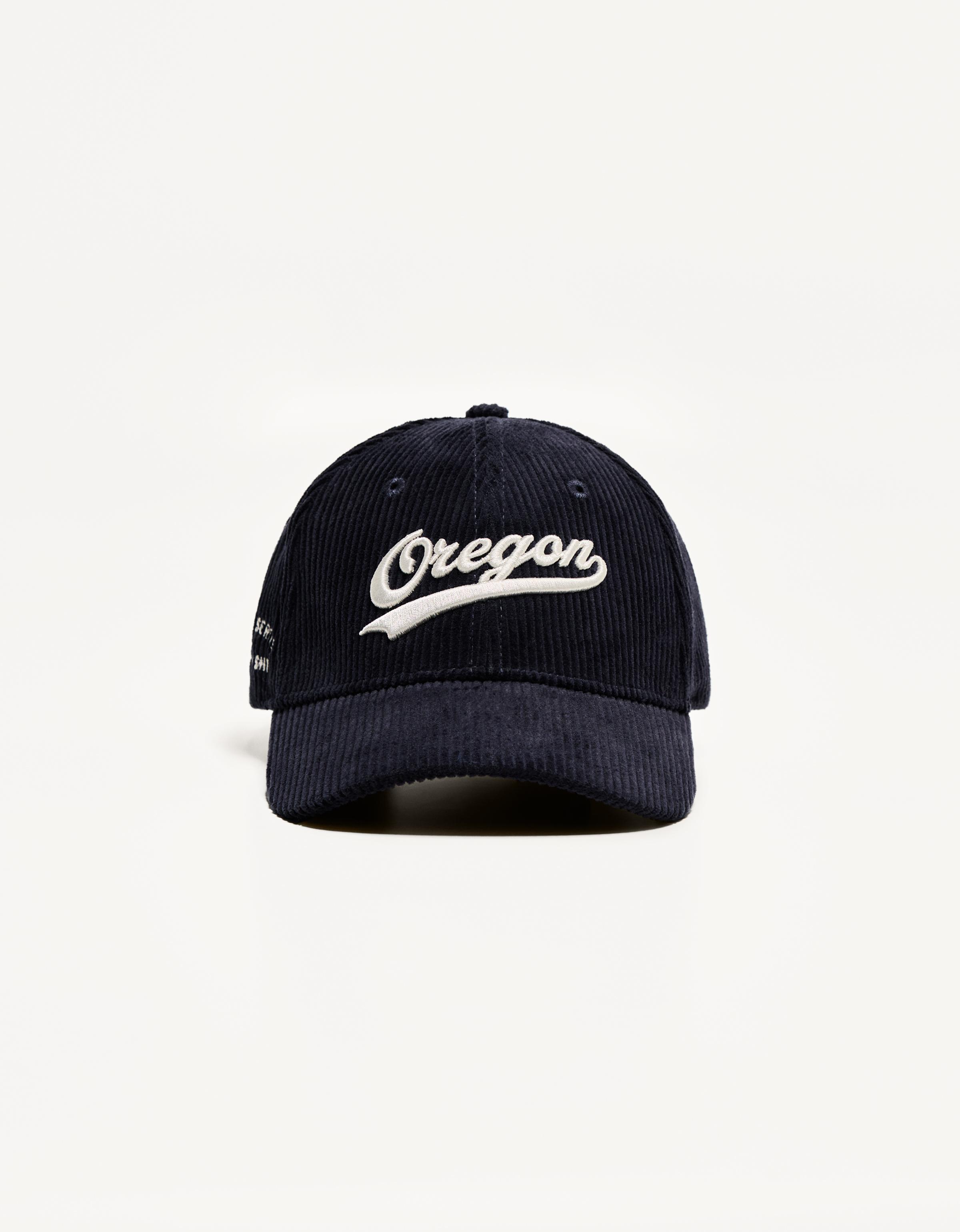 Bershka Sportliche Basecap Aus Cord Mit Stickerei Herren Marinenblau