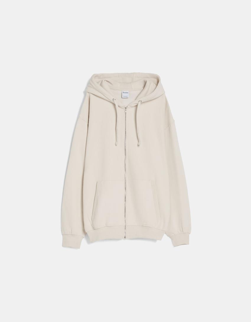 Zip-up hoodie-Off white-4