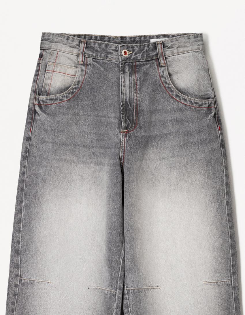Jeans superbaggy-Gris-2