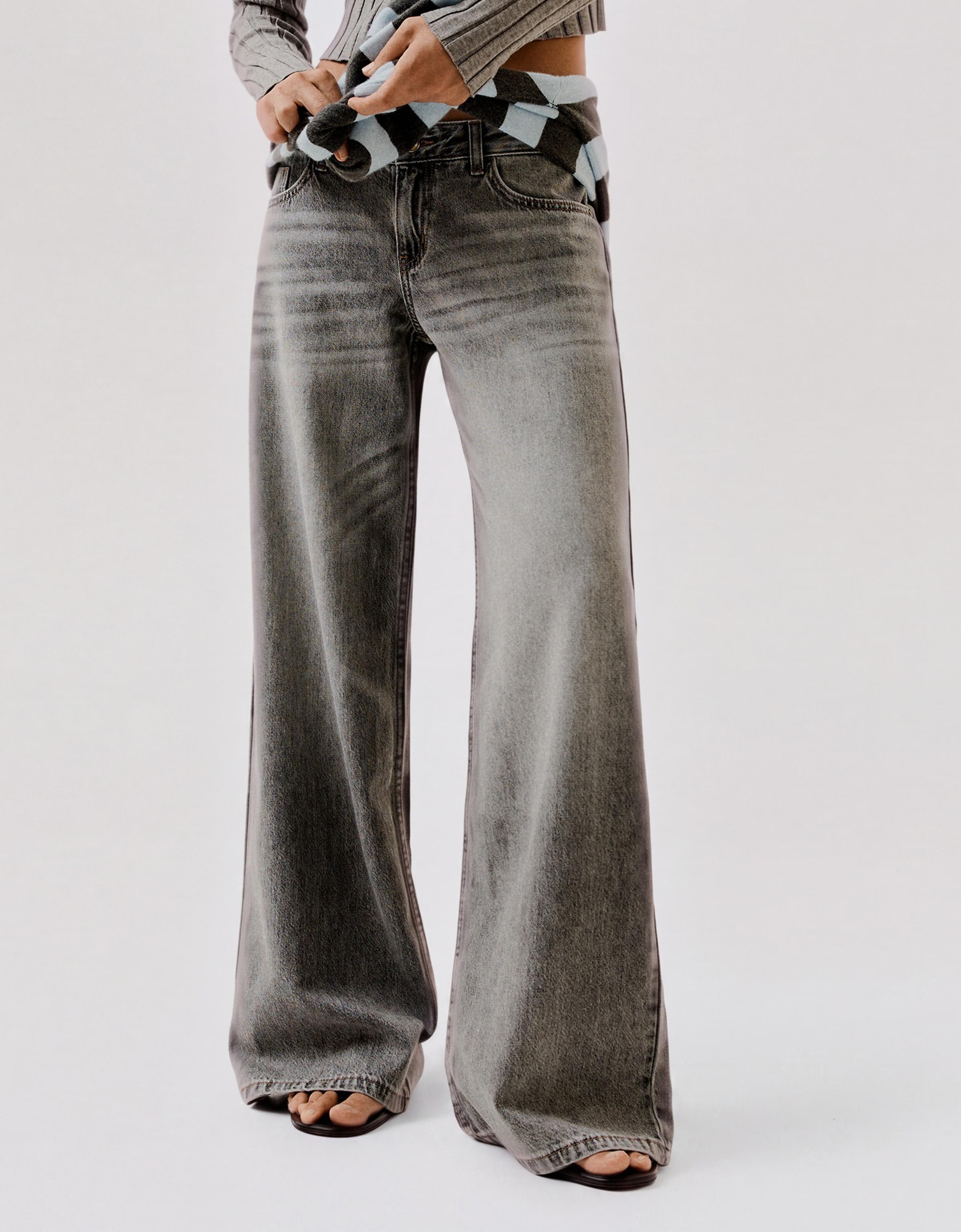 Low-rise wide-leg jeans — Grey