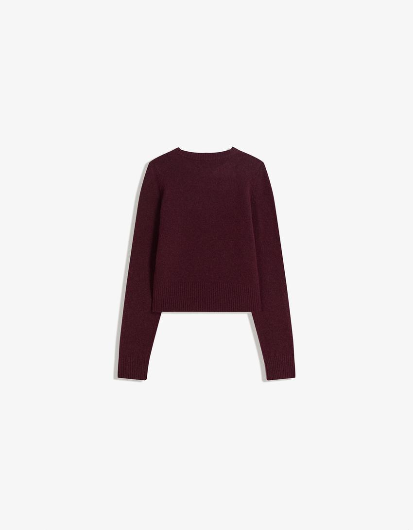 Jersey cuello redondo-Burdeos