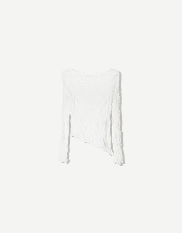 Long sleeve blonde lace top