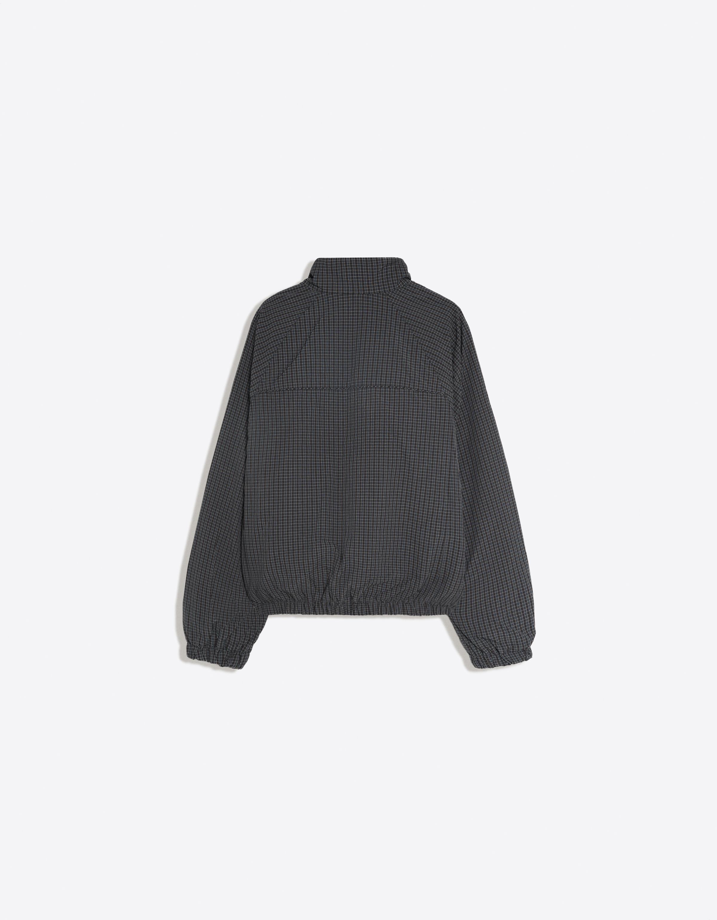 Check zip-up jacket — Black