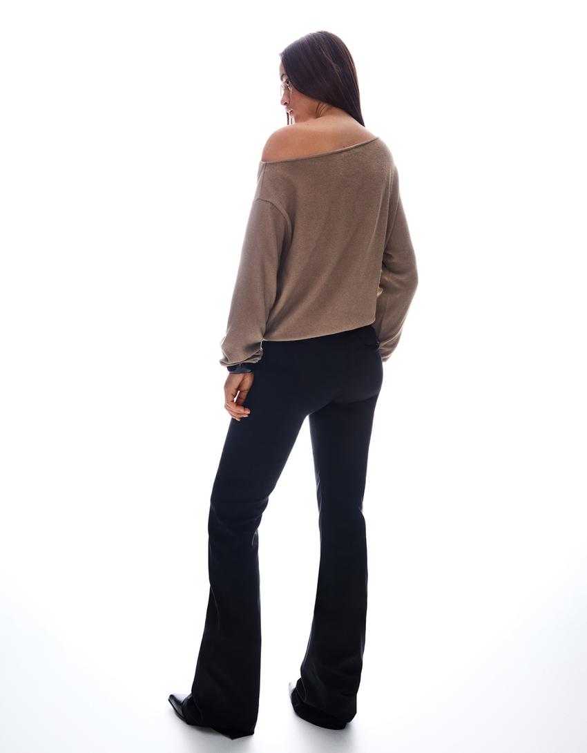 Pull maille clous-Marron