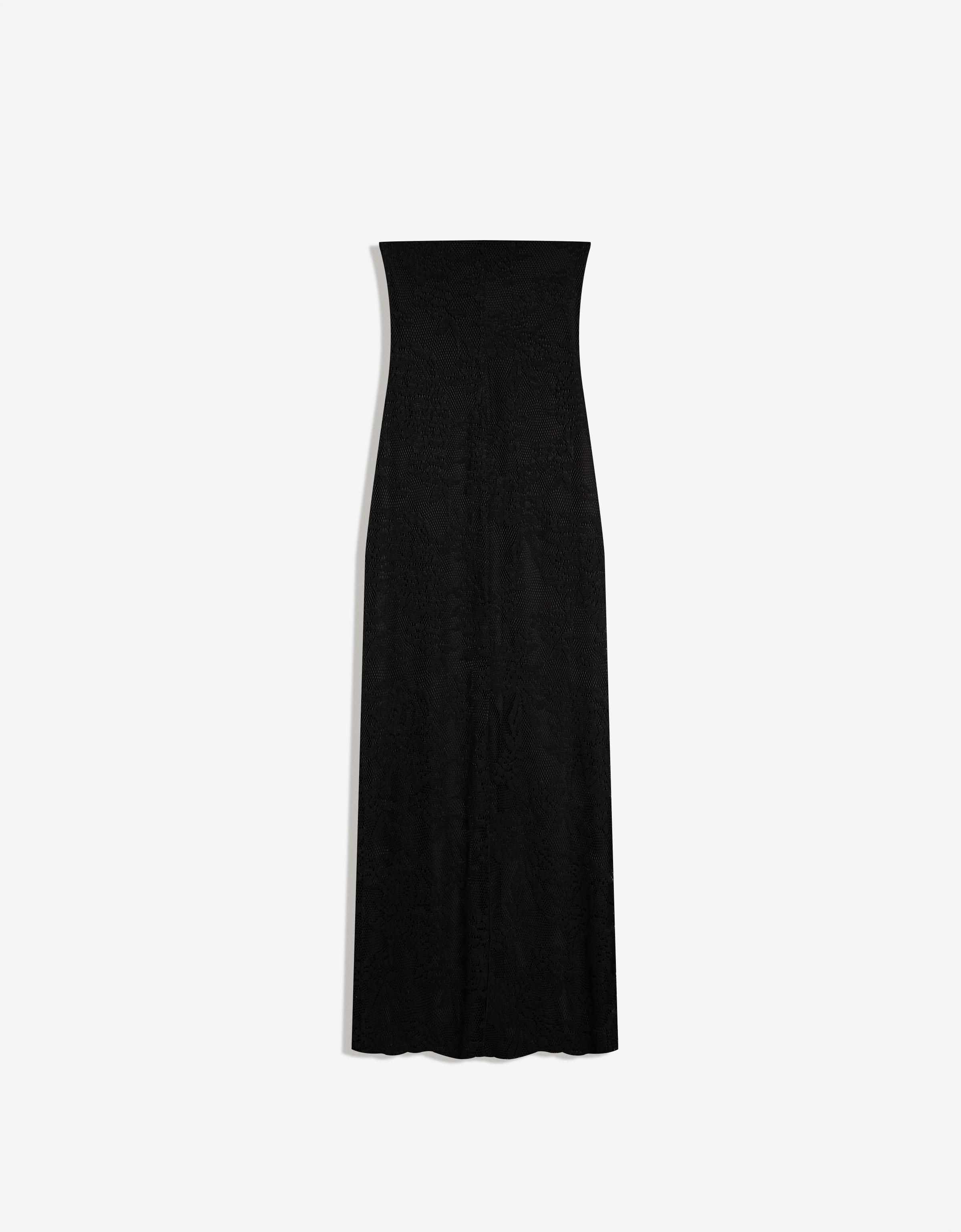 Rustic bandeau midi dress — Black