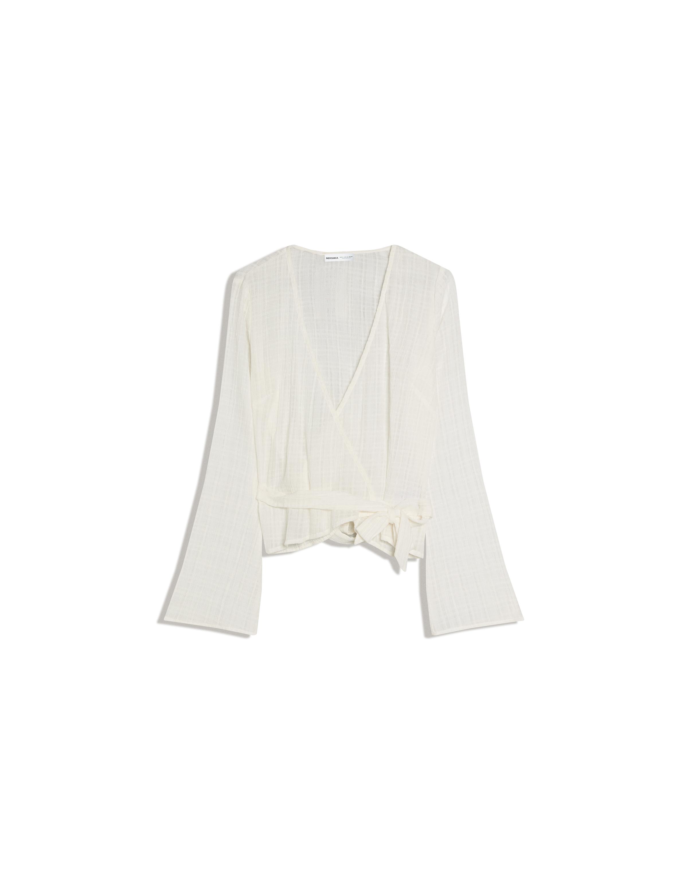 Kruvaze desenli bluz - Görsel 24