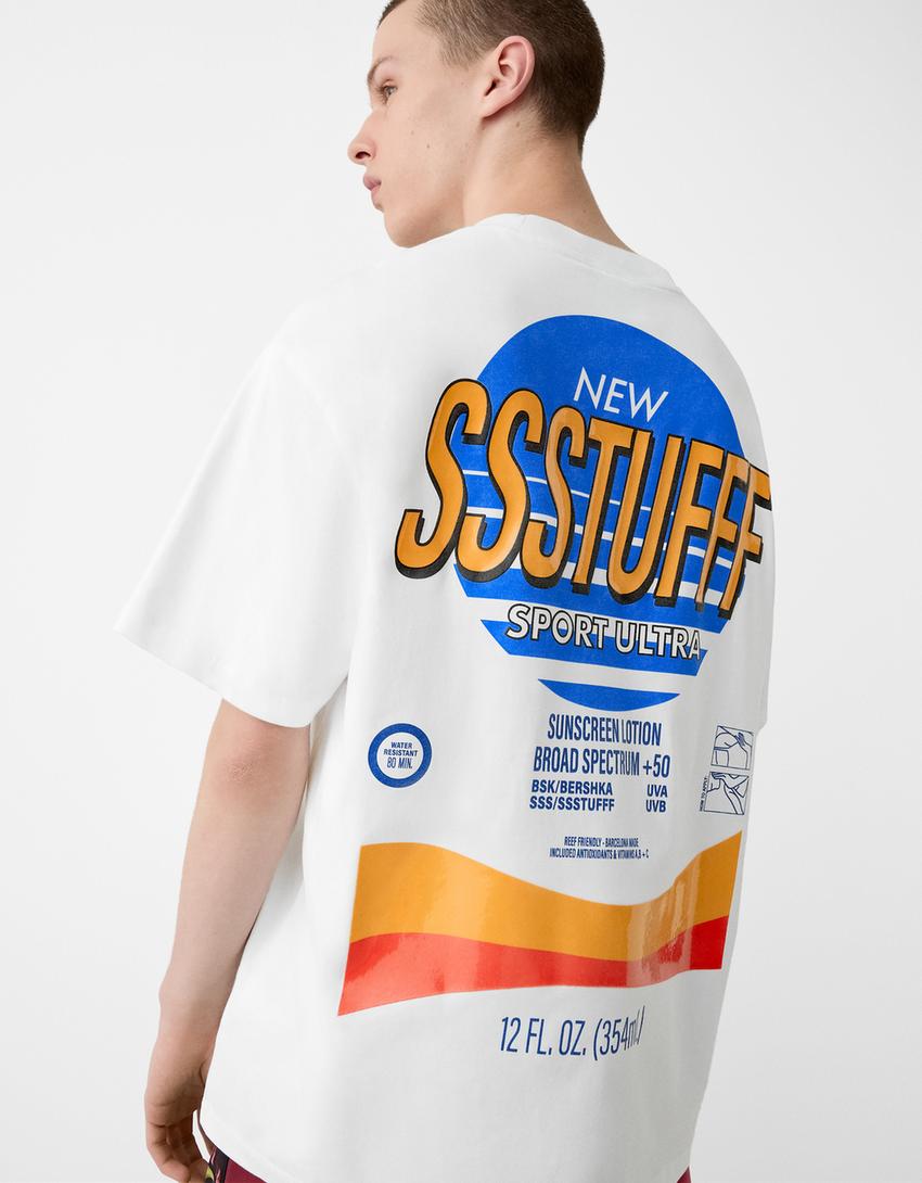 T-shirt BERSSSHKA X SSSTUFFF Wearable Art imprimé-Blanc-4