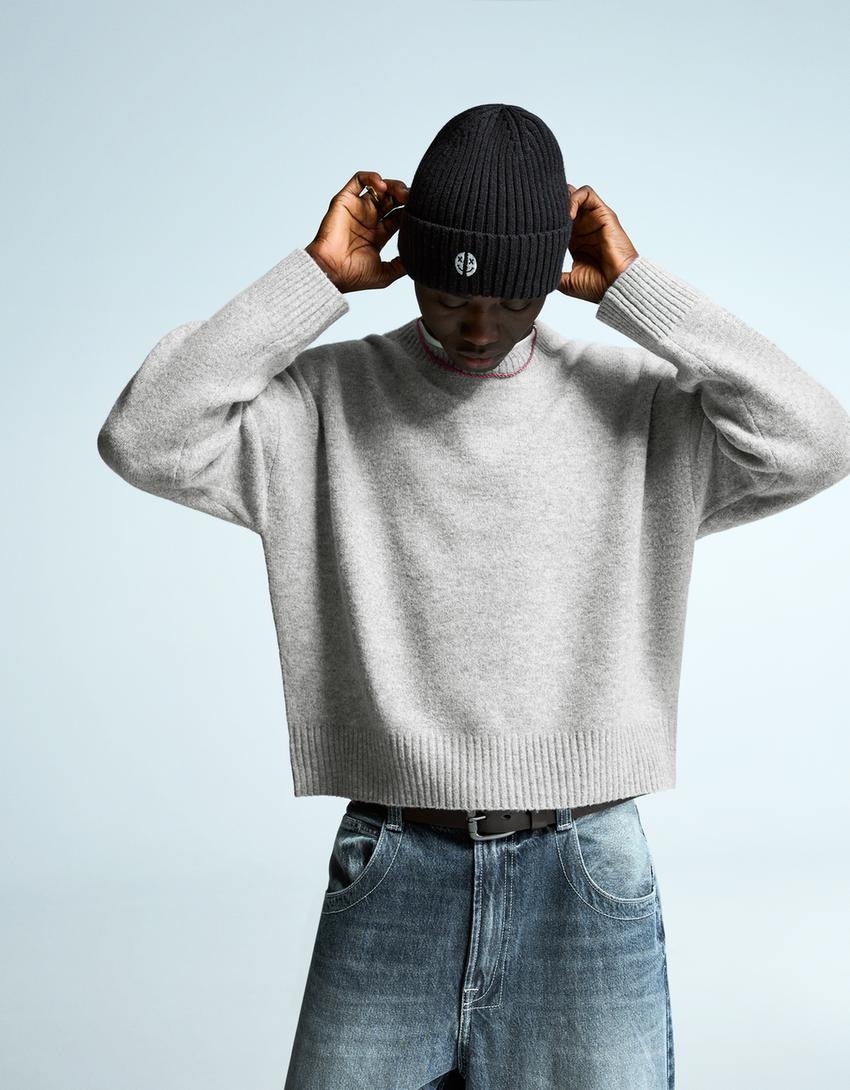 Sweater cropped-Cinza