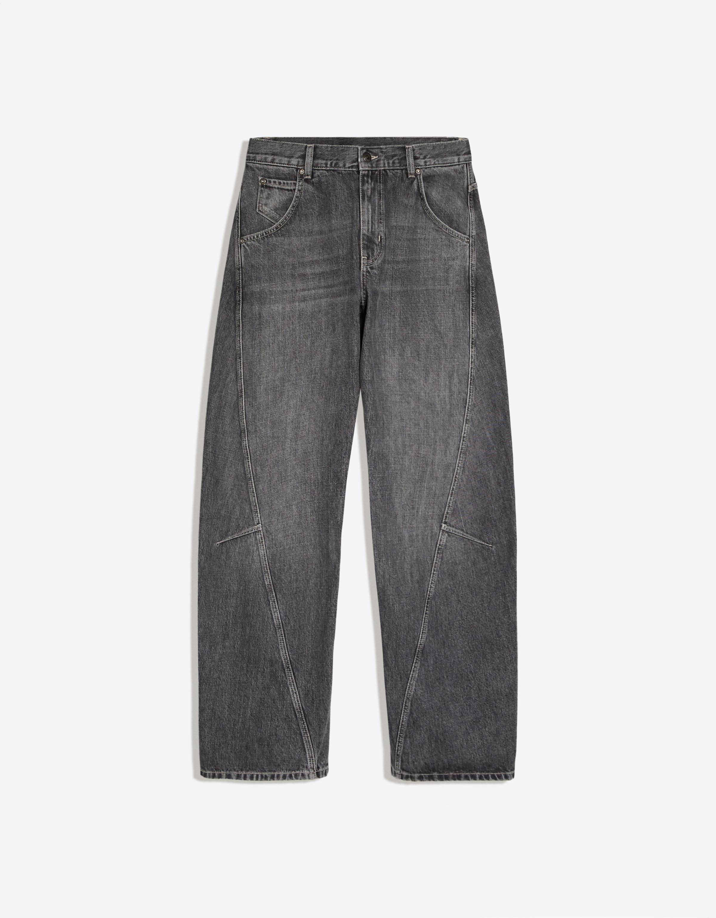 Low-rise barrel jeans — Dark grey