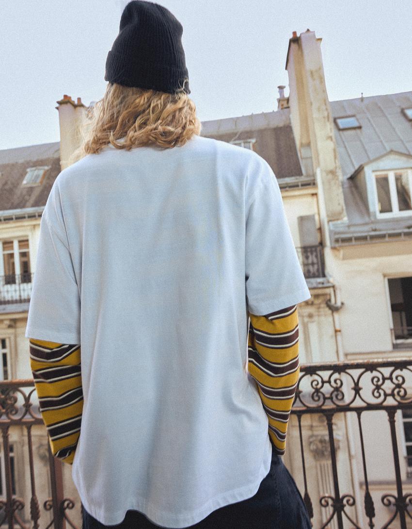 تيشرت بطبعة ميكي ماوس وأكمام قصيرة-أبيض