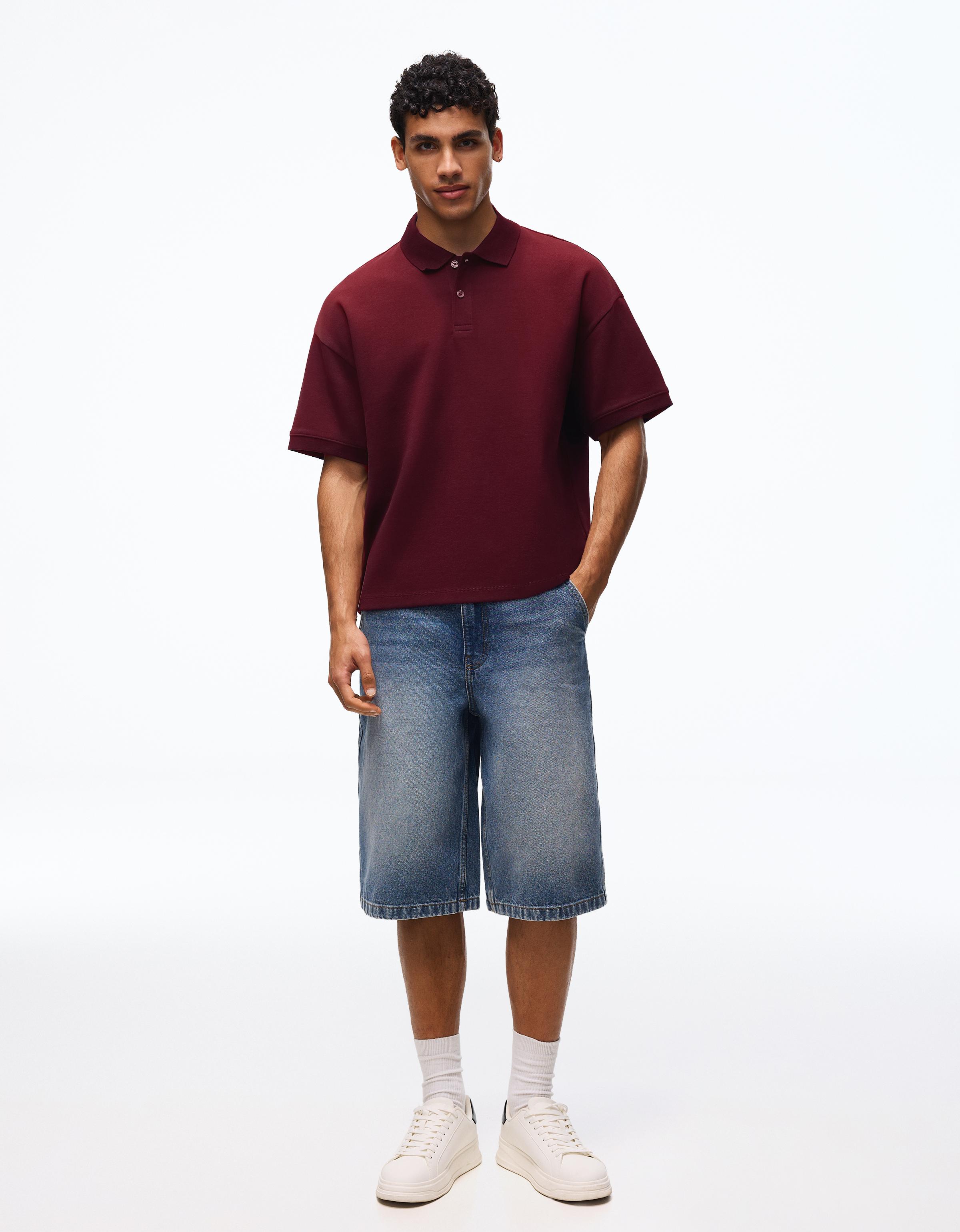 Short sleeve polo shirt — Maroon