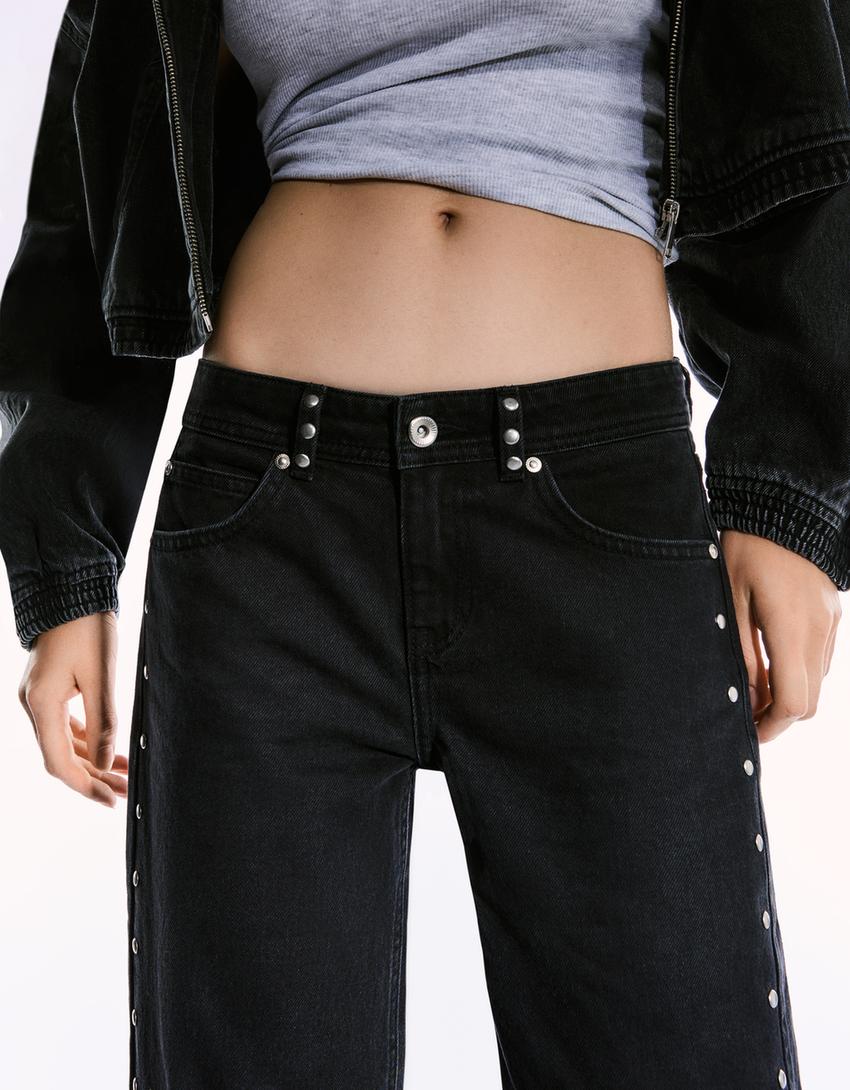 Texans baggy tatxes estrelles-Negre-3