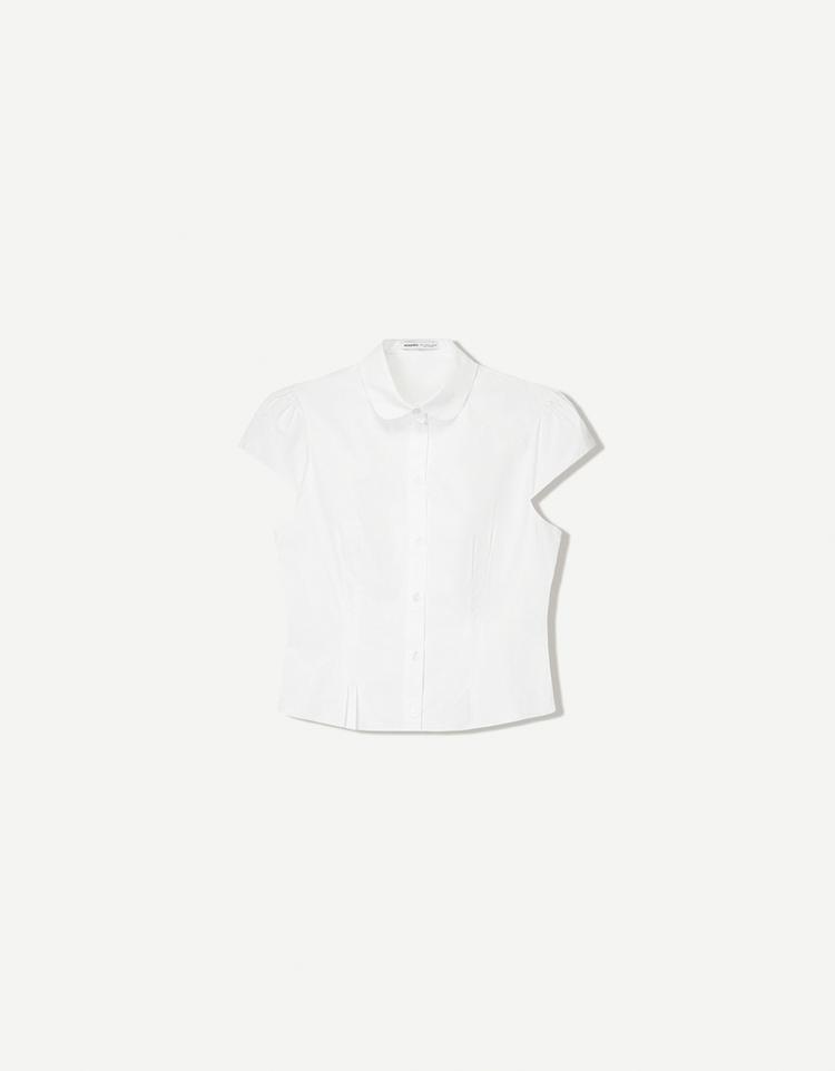Short sleeve shirt with Peter pan collar