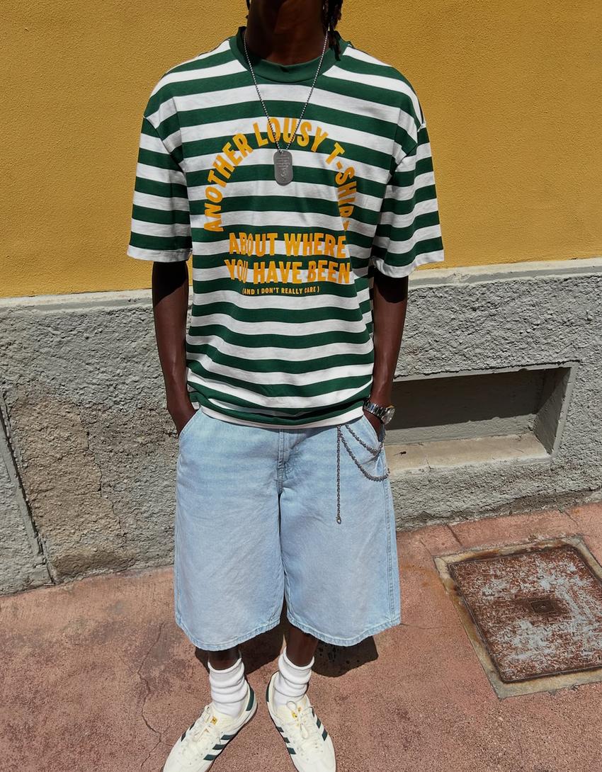 T-Shirt mit Print und kurzen Ärmeln-Grün-2
