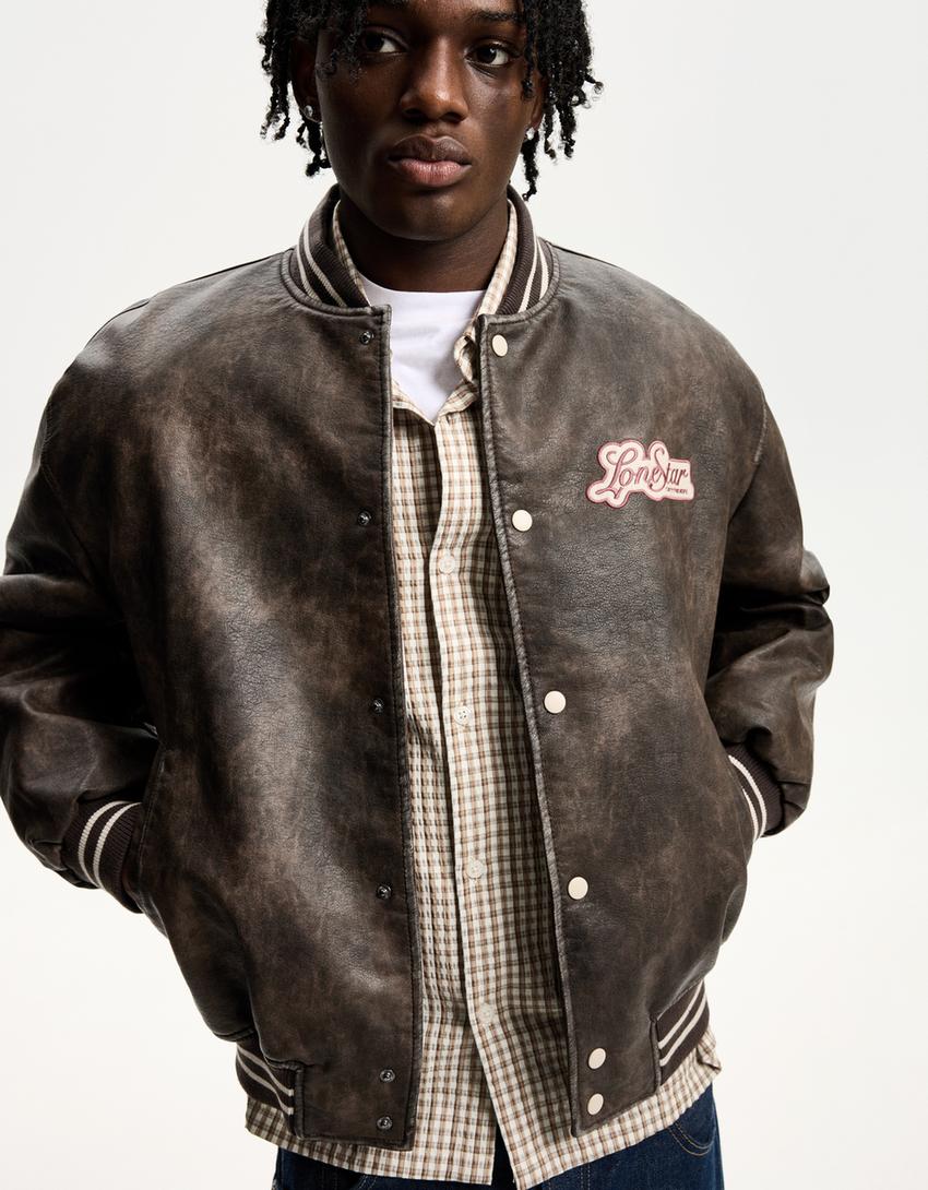 Chaqueta Cuero Chamarra Piel Biker Hombre Chaqueta Cuero Chamarras