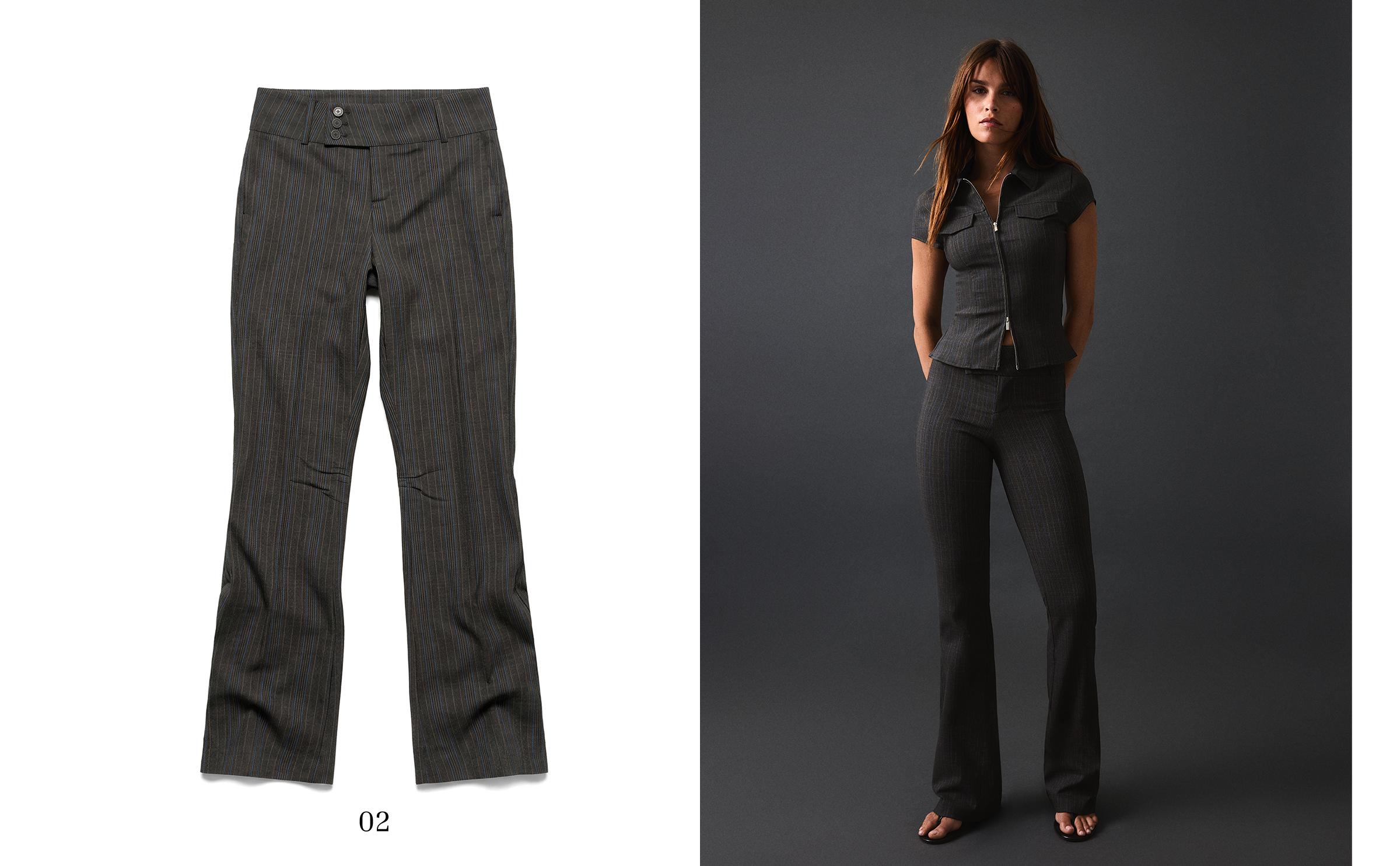 Bengaline flared trousers — Dark grey