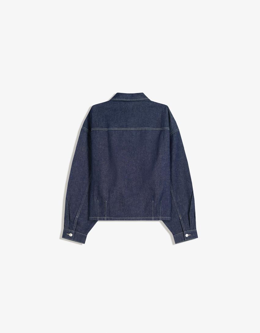 Denim shirt-Navy-5