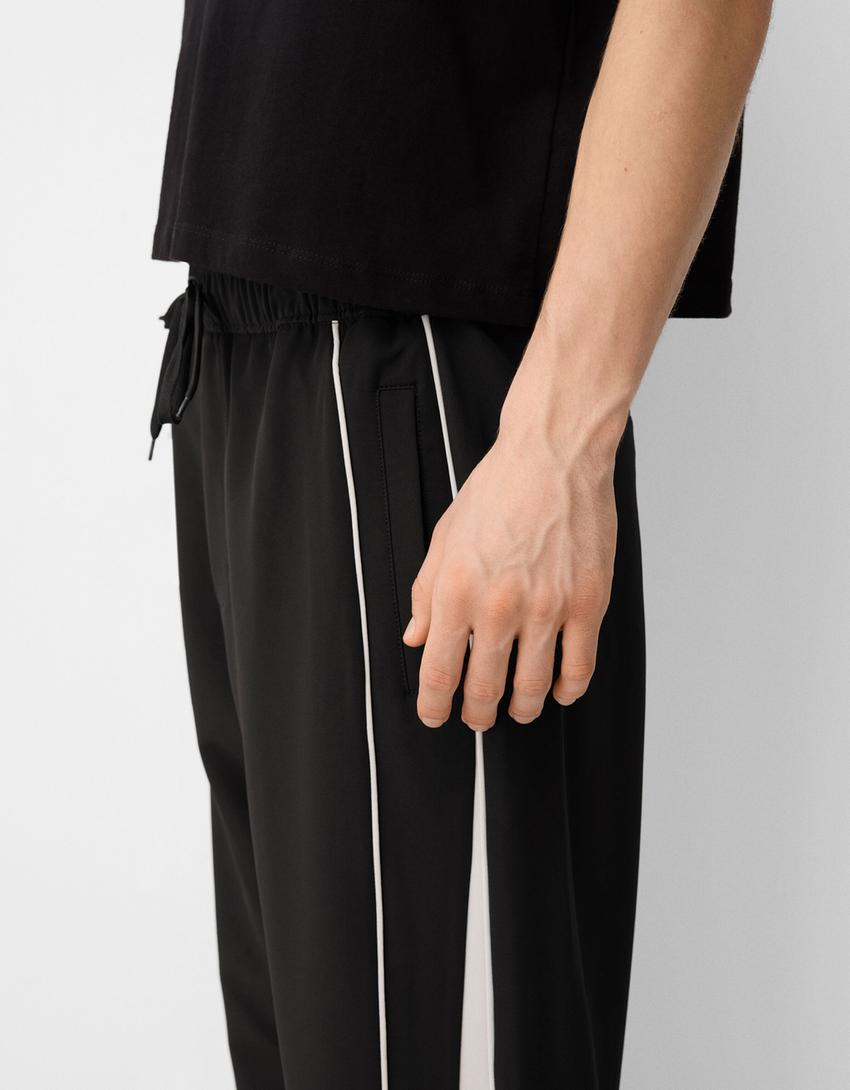 Pantaloni baggy tehnici-Negru-2