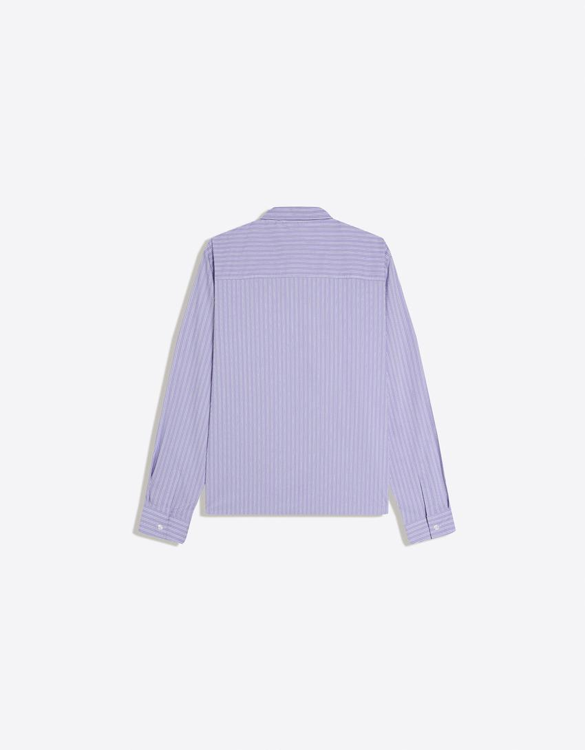 UMRU long sleeve boxy fit shirt-Violet