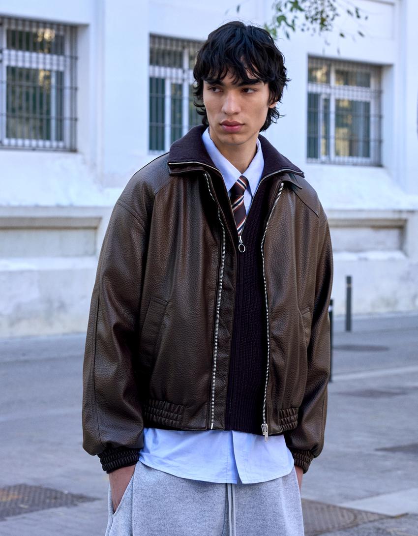 Veste en similicuir Blousons et manteaux Homme Bershka