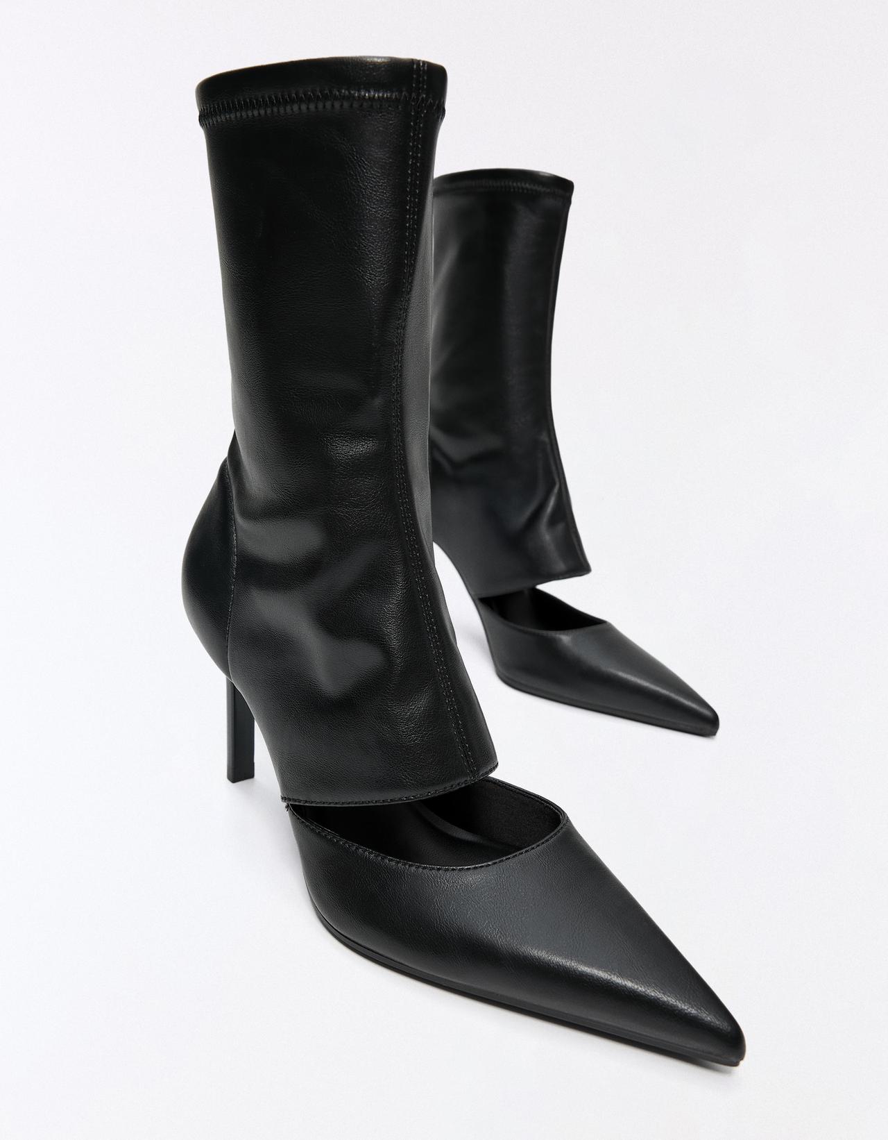 Cut-out heeled shoes — BLACK