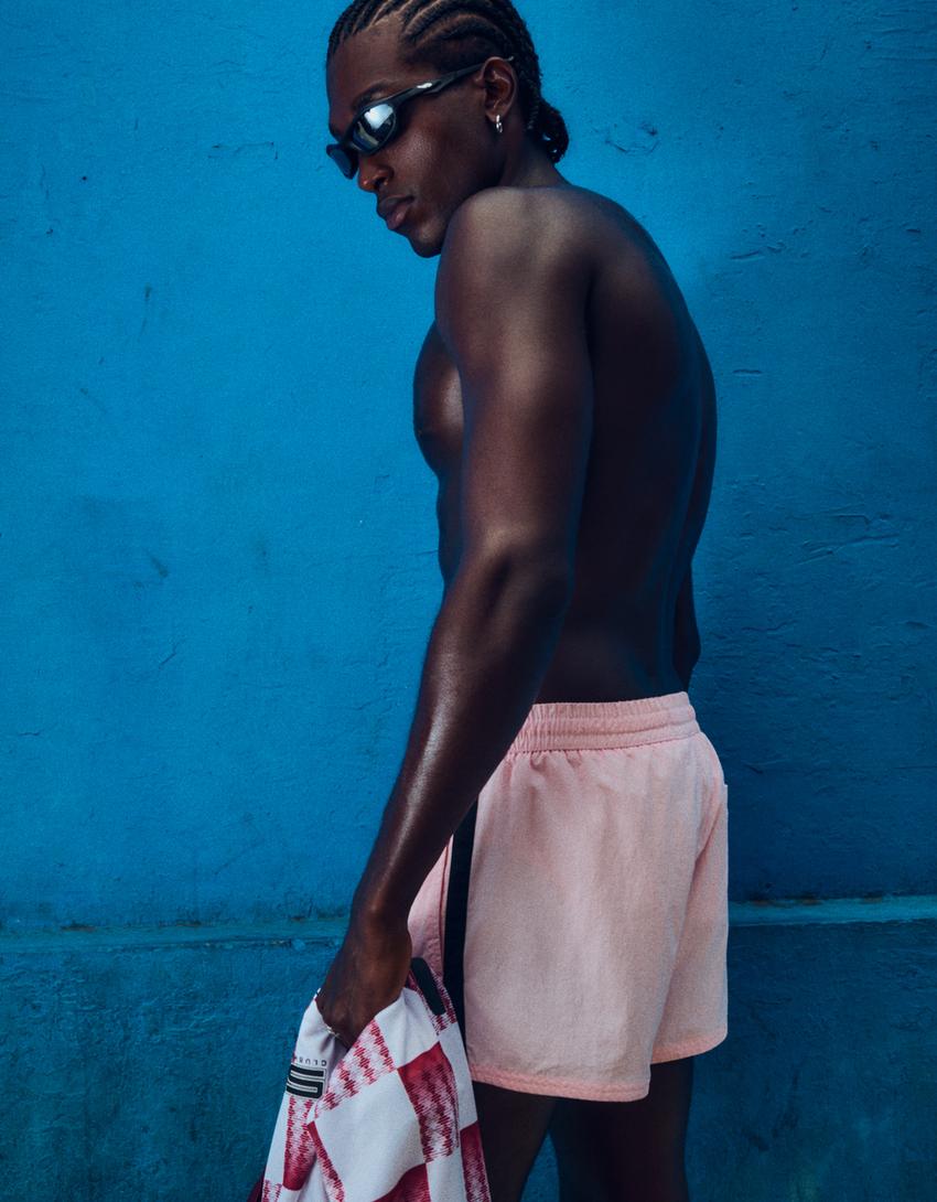 Short de bain rétro-Rose