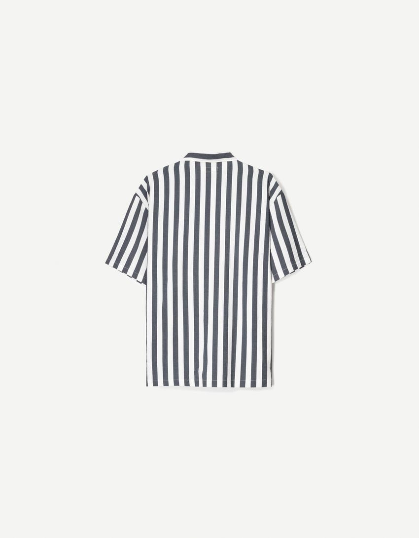 Chemise manches courtes relaxed fit-Gris foncé