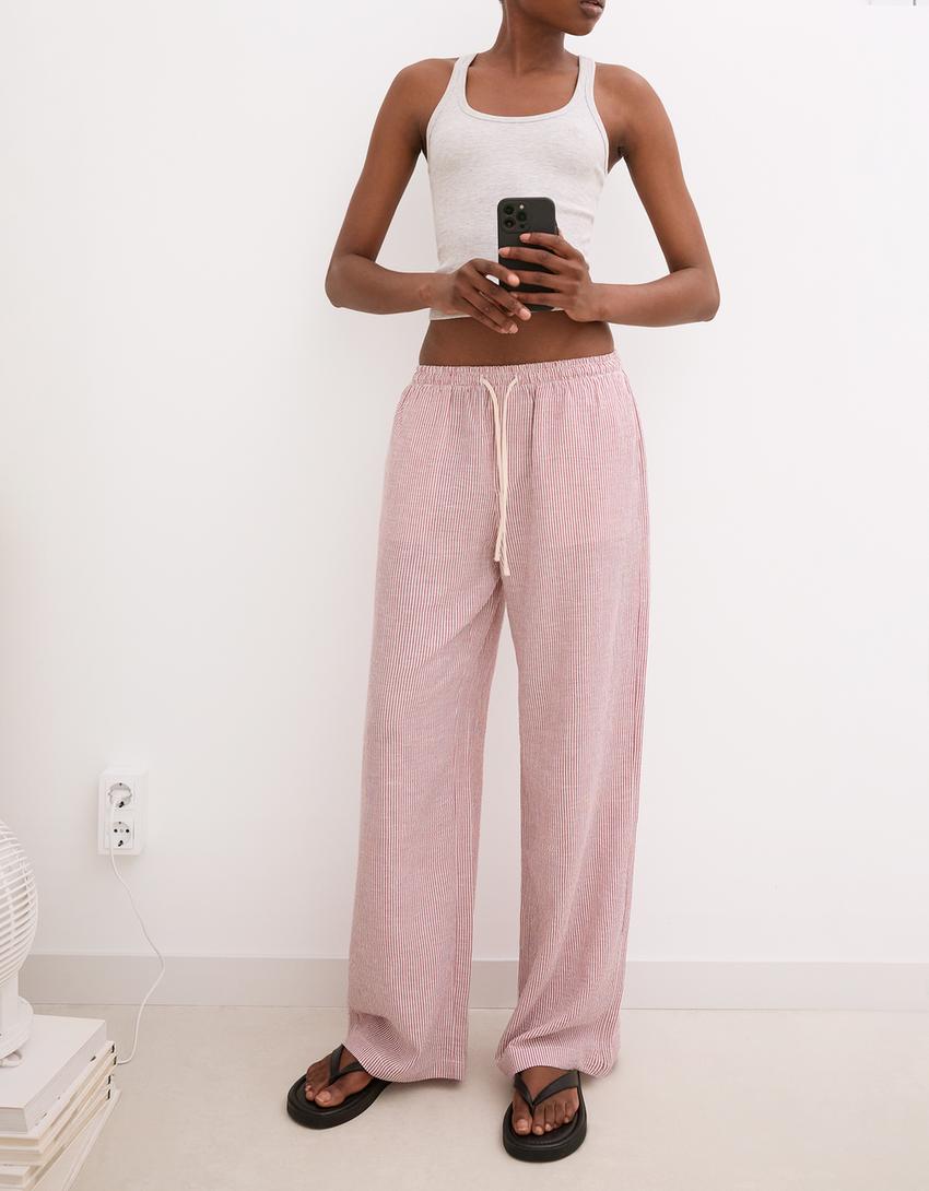 Rustic trousers-Burgundy-1