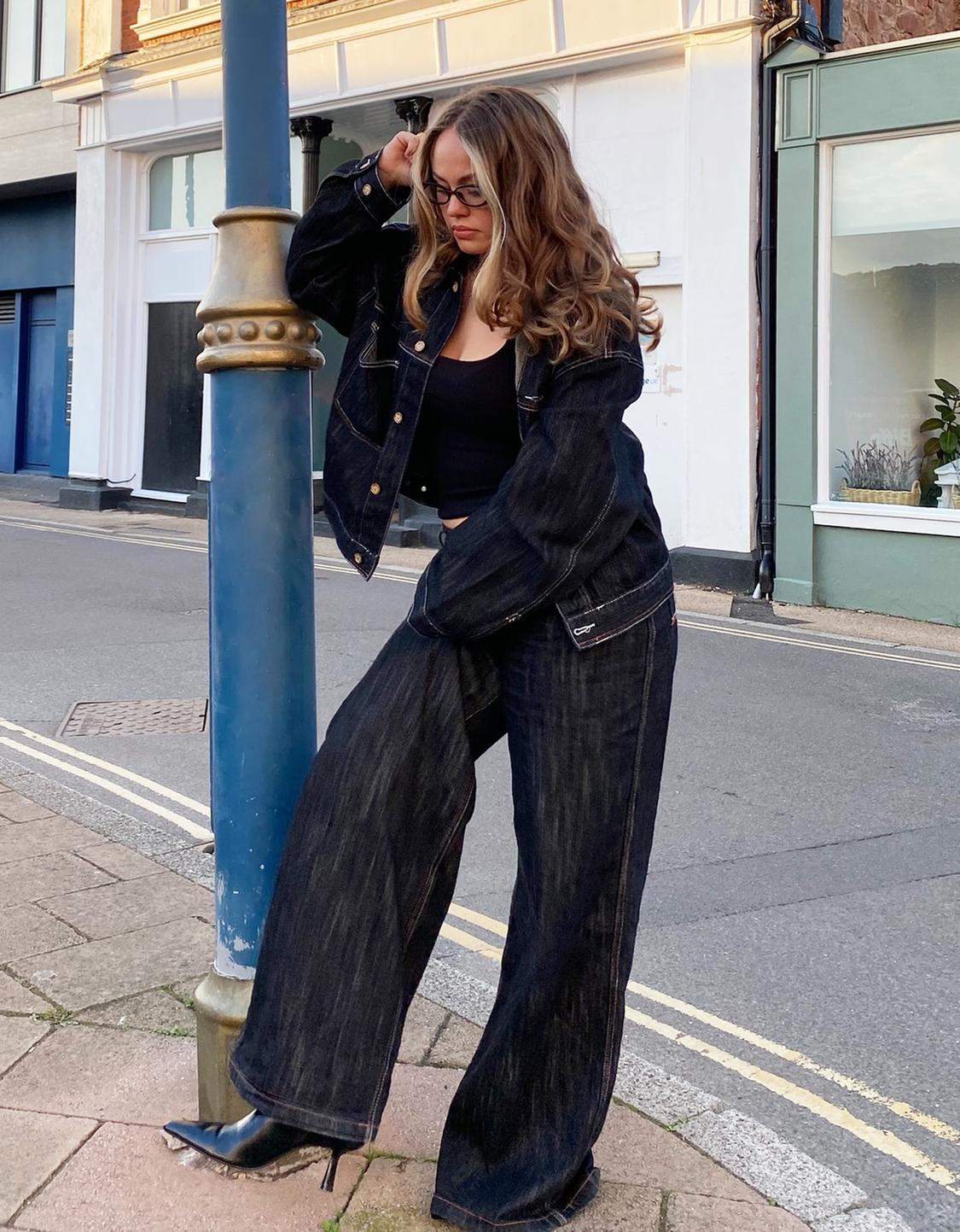 Jacquard boyfriend jeans