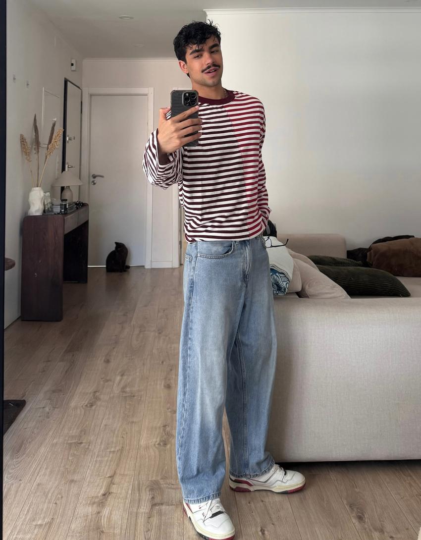 Jeans straight fit-Bleu lavé