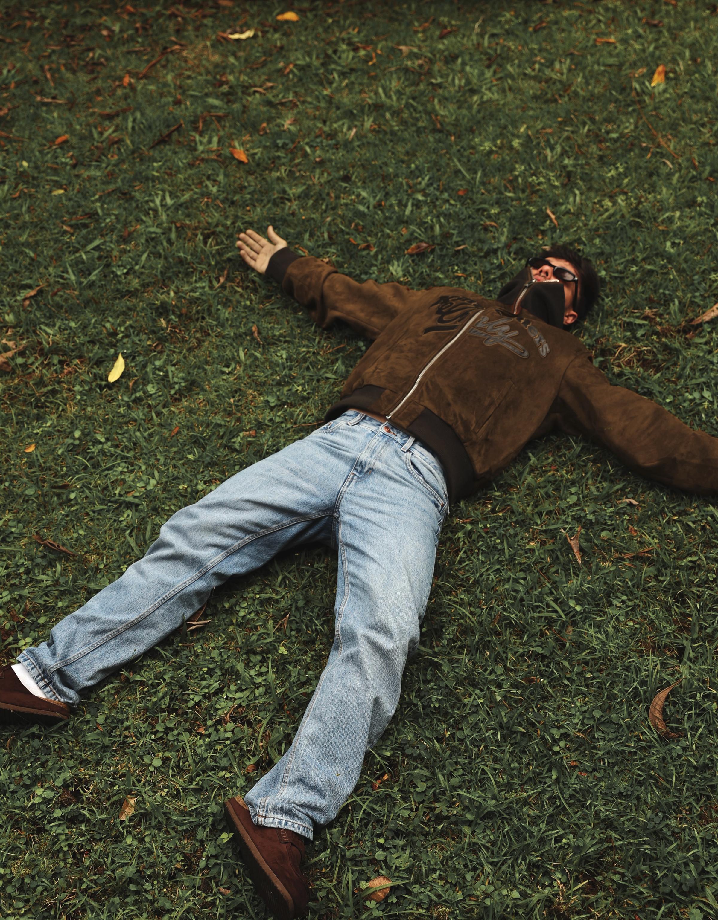Retro faux suede jacket — Brown