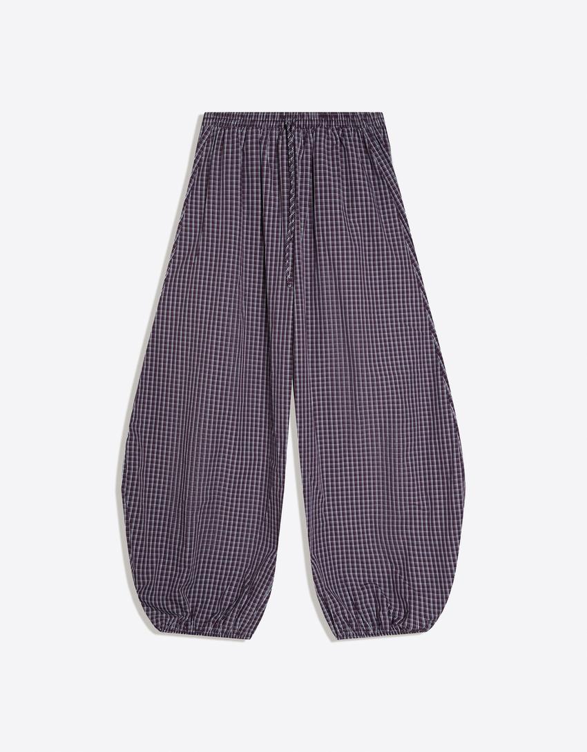 Poplin bloomer trousers-Maroon