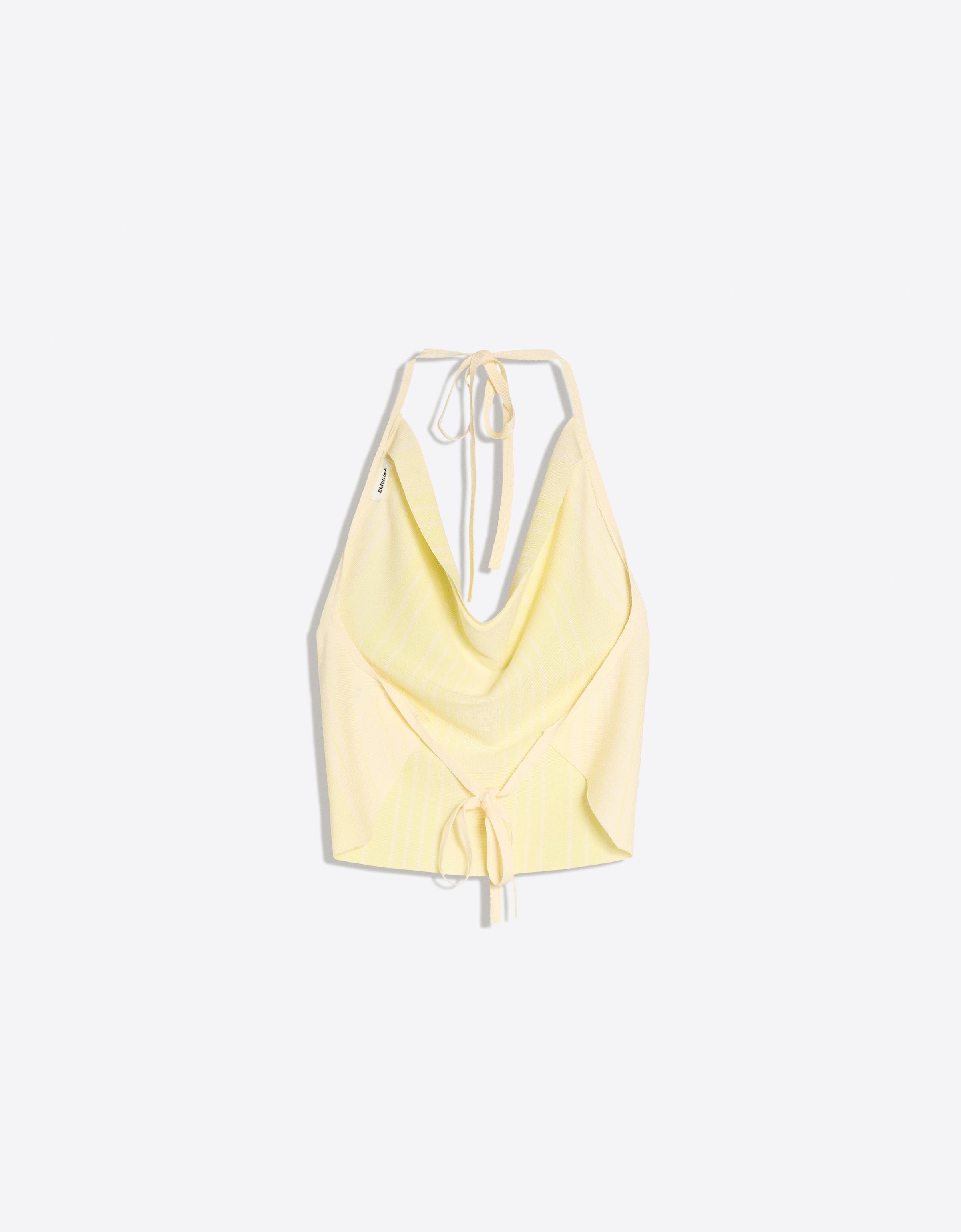 Draped halter top — Yellow