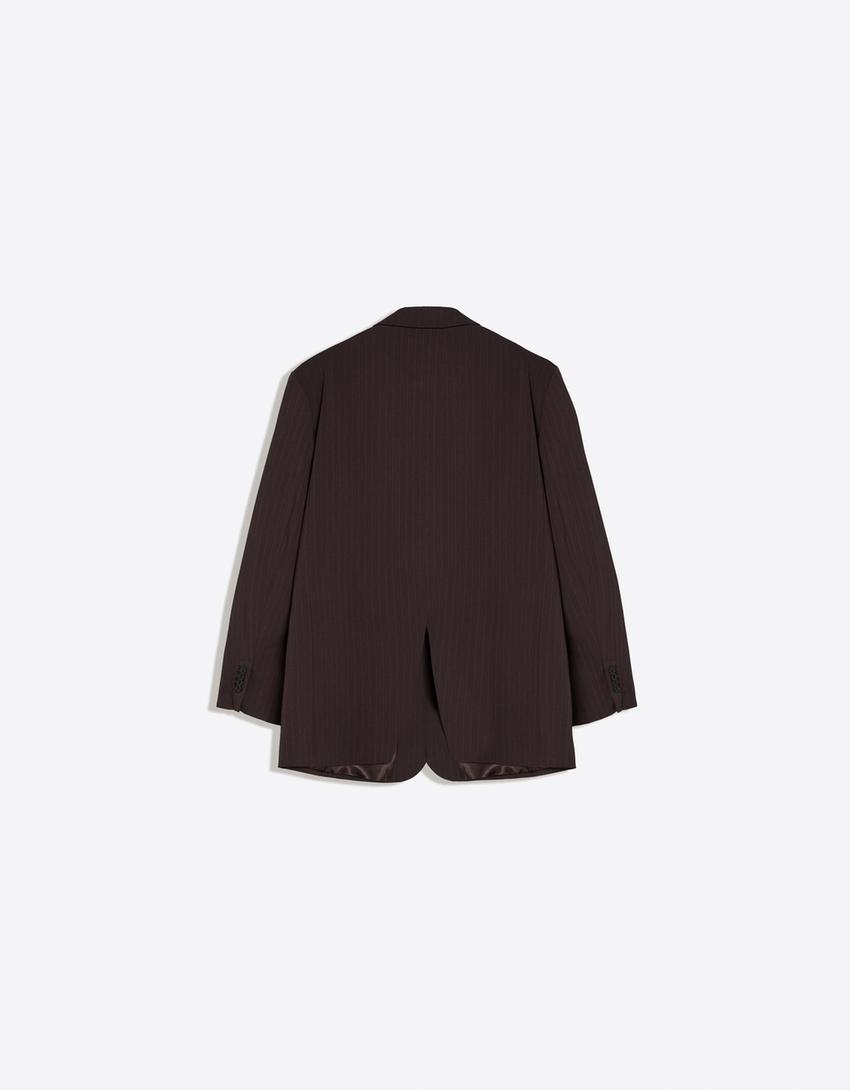 Blazer cruzada rayas-Marrón