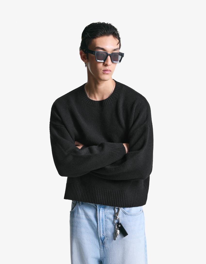 Cropped jumper-Black-0