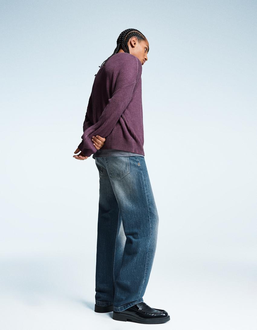 Straight relaxed-fit jeans-Green