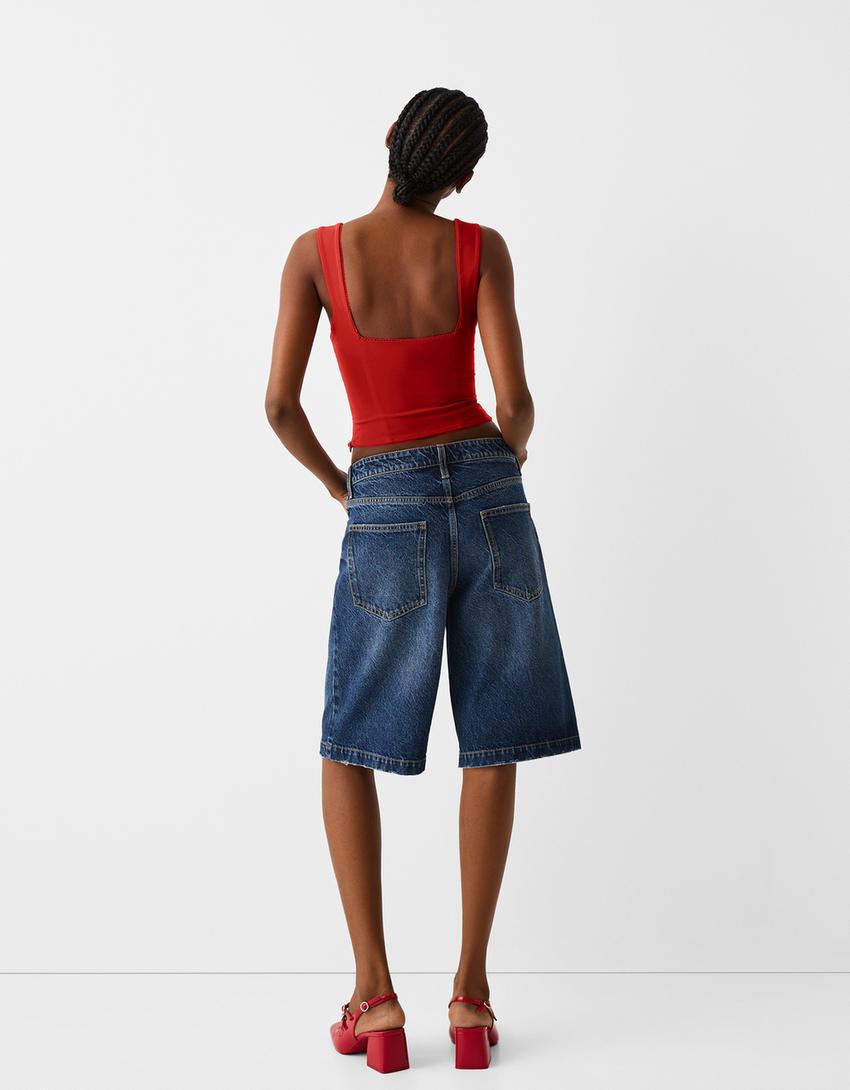 Bengaline top with bow detail-Red-1